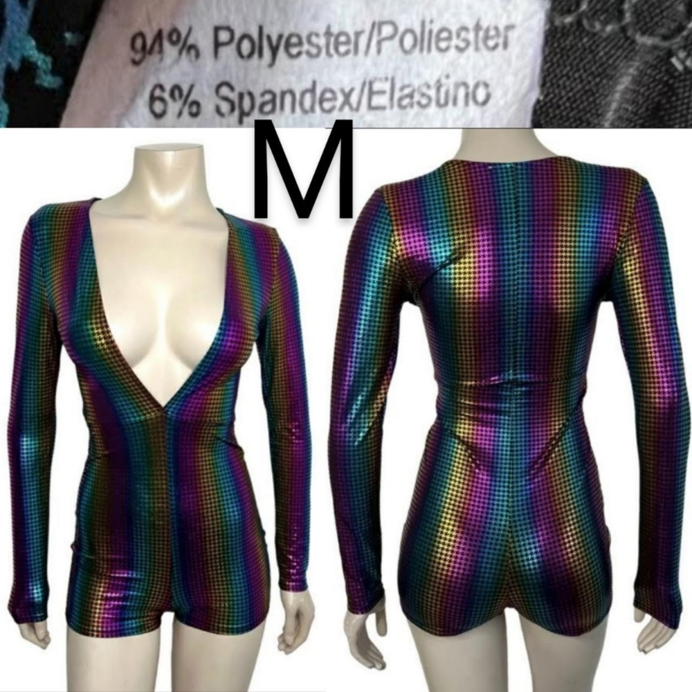 🆕Metallic Rainbow Long Sleeve Romper~ Size M
